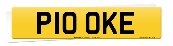 Registration number P10 OKE